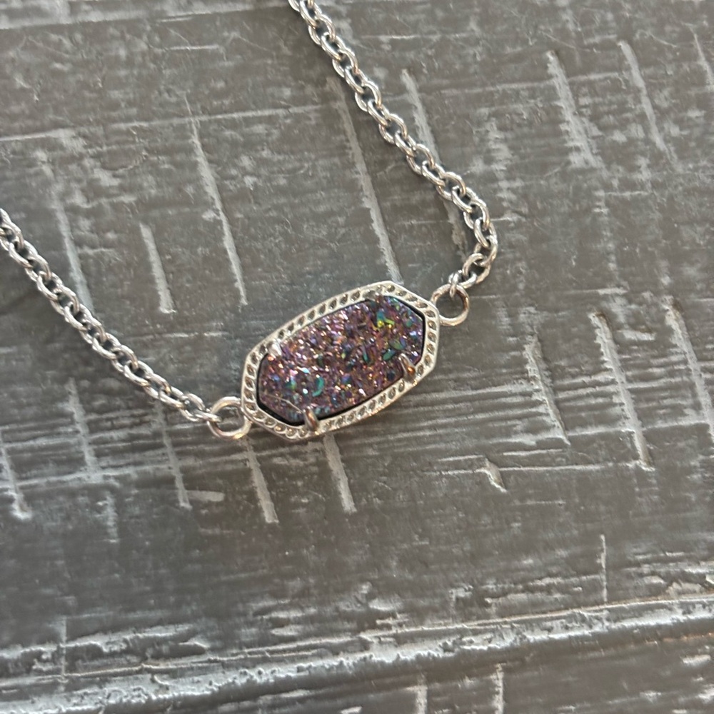 Elaina Silver Adjustable Chain Bracelet in Platinum Drusy